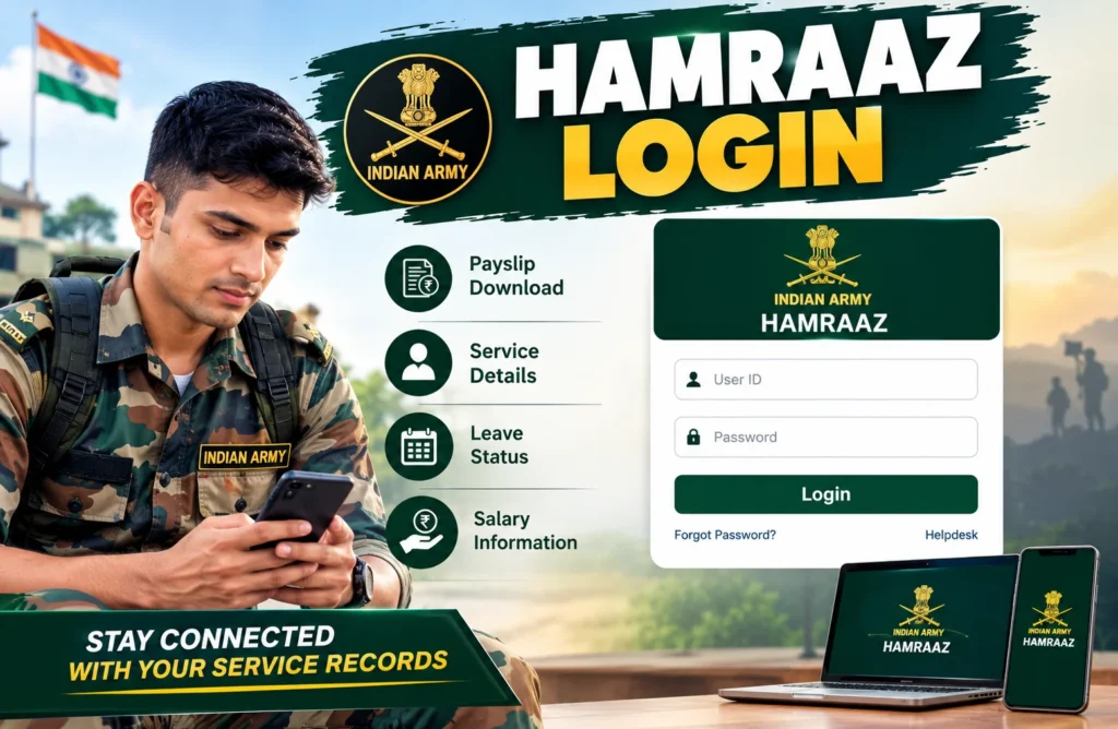 Hamraaz Login 2026: Access Payslip & Form 16 for Indian Army Hamraaz Login Military Dashboard