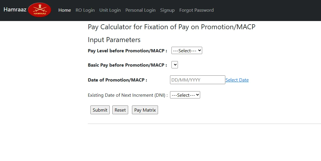 Hamraaz Pay Calculator
