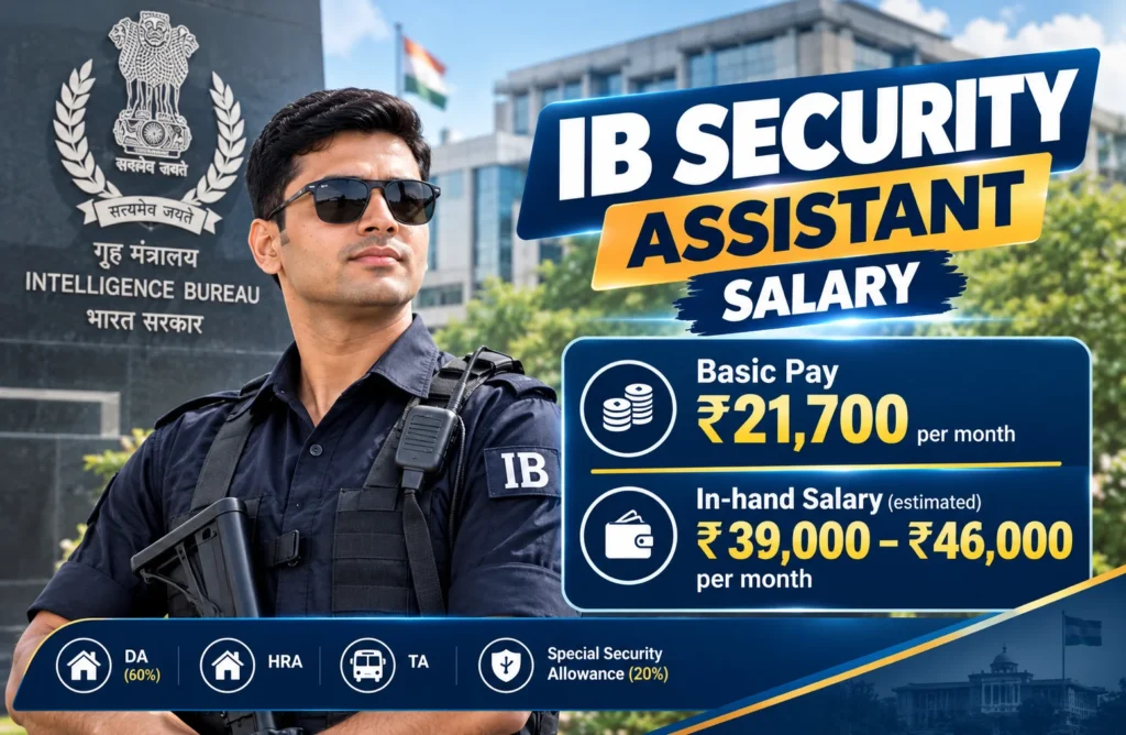 IB Security Assistant Salary: Pay Scale, Benefits & In-Hand Pay Full Details IB Security Assistant Salary